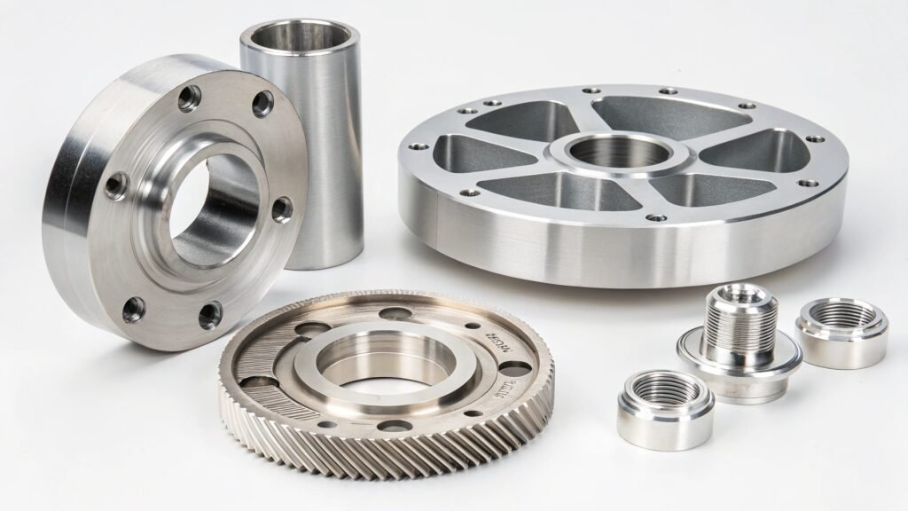 CNC machine working on a forged aluminum part